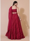 Maroon Lehenga With Stylish Sleeveless Crop Top